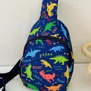 Adorable Childs Dinosaur Sling Bag Pink and oh so cute!